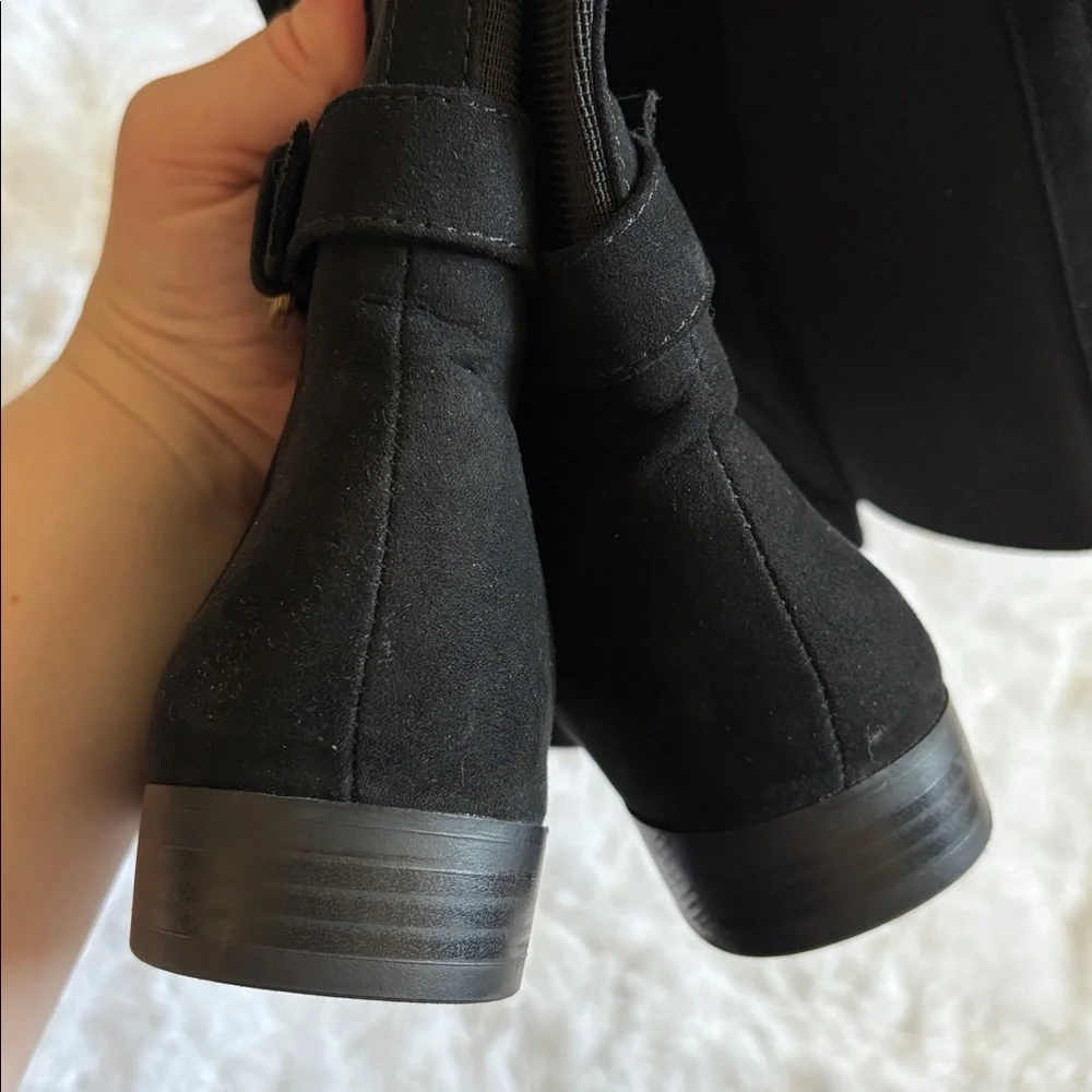 Like New Style & Co Black Kimmball Suede Boots Size 5M